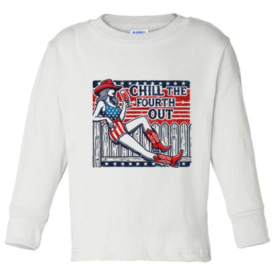Chill The Fourth Out Funny 4th Of July Toddler Long Sleeve Shirt