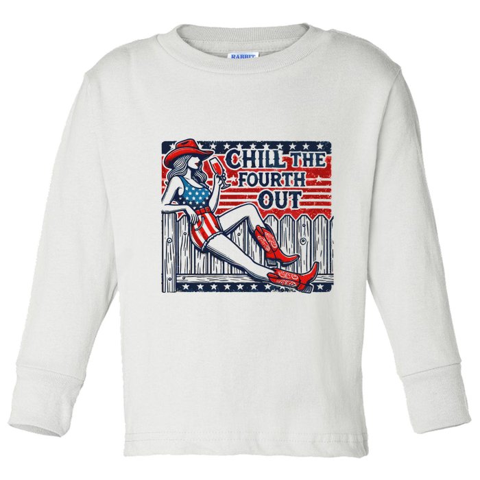 Chill The Fourth Out Funny 4th Of July Toddler Long Sleeve Shirt