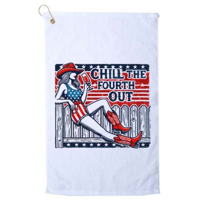 Chill The Fourth Out Funny 4th Of July Golf Towel