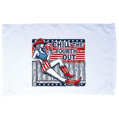 Chill The Fourth Out Funny 4th Of July Microfiber Hand Towel