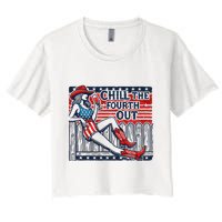 Chill The Fourth Out Funny 4th Of July Crop Top