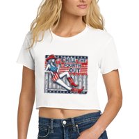 Chill The Fourth Out Funny 4th Of July Crop Top