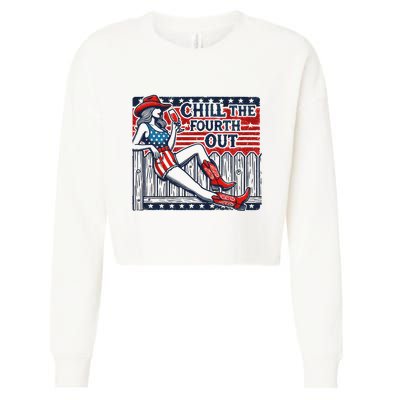 Chill The Fourth Out Funny 4th Of July Cropped Pullover Crew