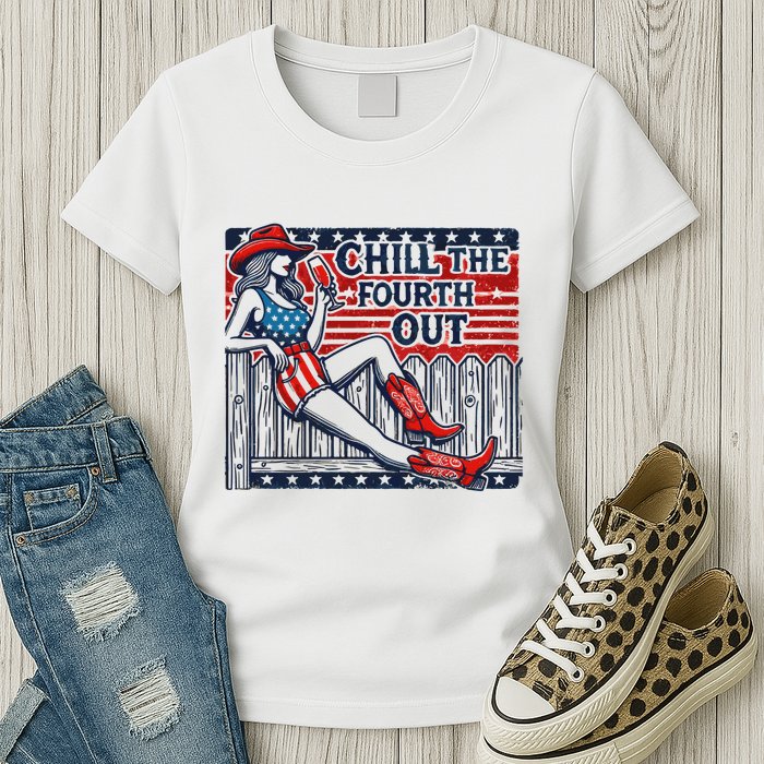 Chill The Fourth Out Funny 4th Of July Womens T-Shirt