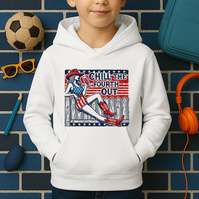 Chill The Fourth Out Funny 4th Of July Kids Hoodie