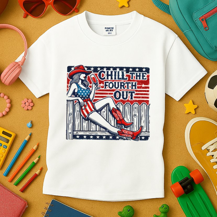Chill The Fourth Out Funny 4th Of July Kids T-Shirt