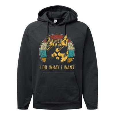 Cat Themed Funny I Do What I Want Cat Performance Fleece Hoodie