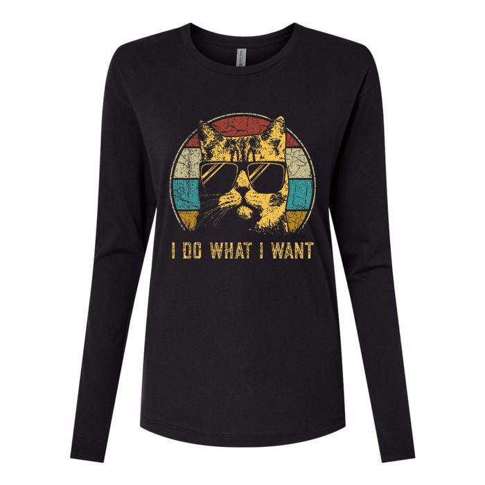 Cat Themed Funny I Do What I Want Cat Womens Cotton Relaxed Long Sleeve T-Shirt