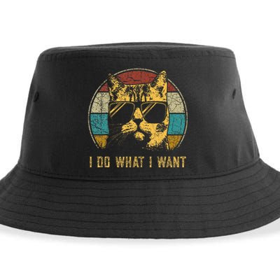 Cat Themed Funny I Do What I Want Cat Sustainable Bucket Hat