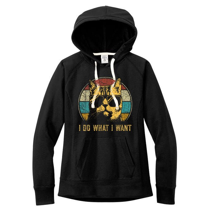 Cat Themed Funny I Do What I Want Cat Women's Fleece Hoodie