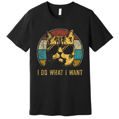 Cat Themed Funny I Do What I Want Cat Premium T-Shirt