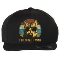 Cat Themed Funny I Do What I Want Cat Wool Snapback Cap
