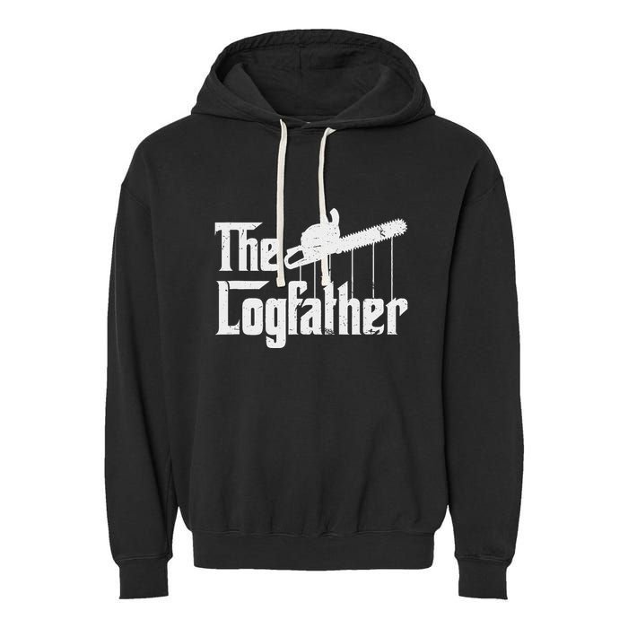 Cool Timber Felling Chainsaw Garment-Dyed Fleece Hoodie
