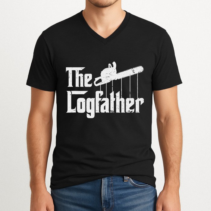 Cool Timber Felling Chainsaw V-Neck T-Shirt