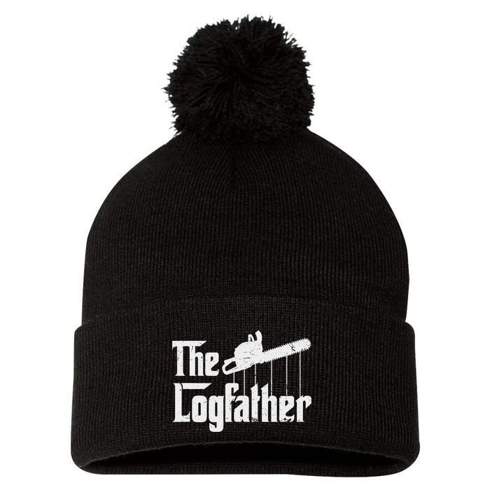 Cool Timber Felling Chainsaw Pom Pom 12in Knit Beanie