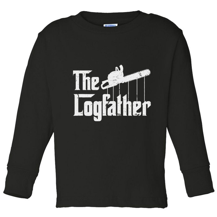 Cool Timber Felling Chainsaw Toddler Long Sleeve Shirt