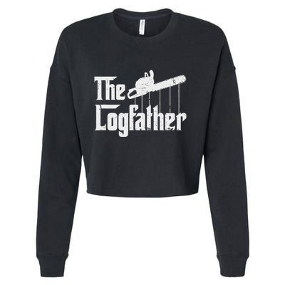 Cool Timber Felling Chainsaw Cropped Pullover Crew