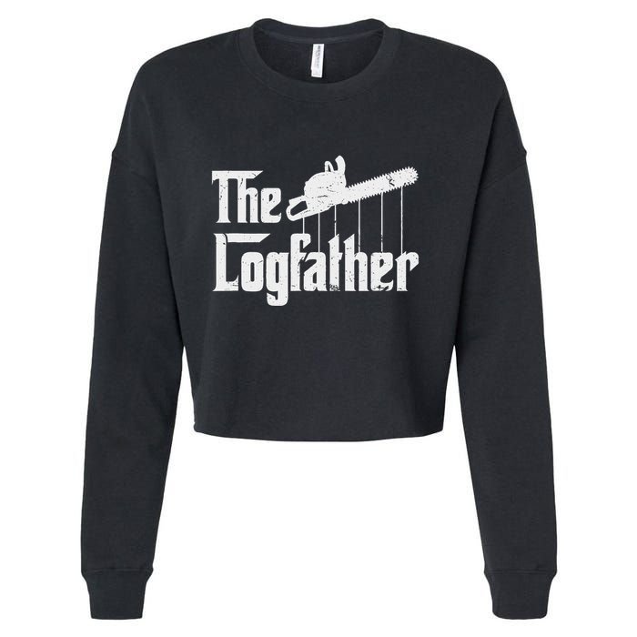 Cool Timber Felling Chainsaw Cropped Pullover Crew