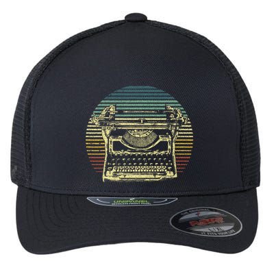 Cool Typewriter For Author Writer Keyboard Flexfit Unipanel Trucker Cap