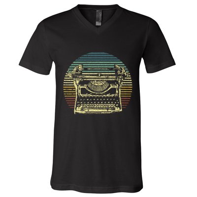 Cool Typewriter For Author Writer Keyboard V-Neck T-Shirt
