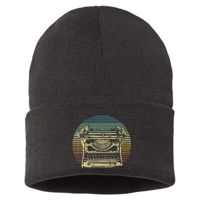 Cool Typewriter For Author Writer Keyboard Sustainable Knit Beanie
