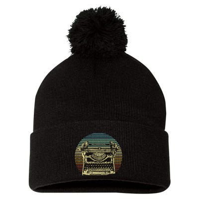 Cool Typewriter For Author Writer Keyboard Pom Pom 12in Knit Beanie