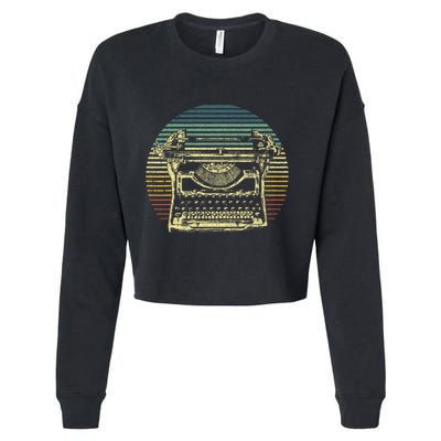 Cool Typewriter For Author Writer Keyboard Cropped Pullover Crew