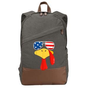 Cool Turkey Face Sunglasses Gobble Funny Thanksgiving Gifts Cotton Canvas Backpack