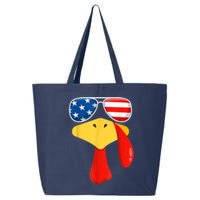 Cool Turkey Face Sunglasses Gobble Funny Thanksgiving Gifts 25L Jumbo Tote