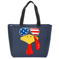 Cool Turkey Face Sunglasses Gobble Funny Thanksgiving Gifts Zip Tote Bag