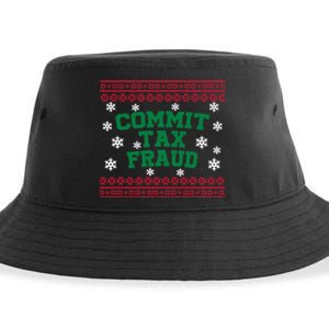 Commit Tax Fraud Ugly Christmas Tacky Holiday Sustainable Bucket Hat