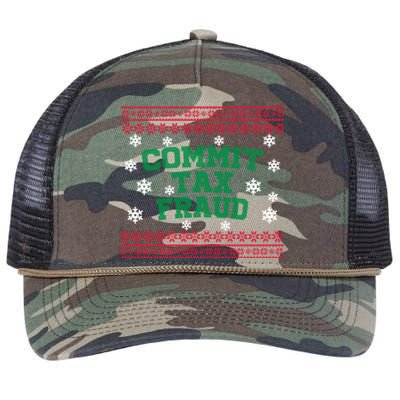 Commit Tax Fraud Ugly Christmas Tacky Holiday Retro Rope Trucker Hat Cap