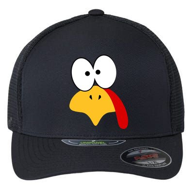 Cute Turkey Face Thanksgiving I'm Thankful Family Costume Flexfit Unipanel Trucker Cap