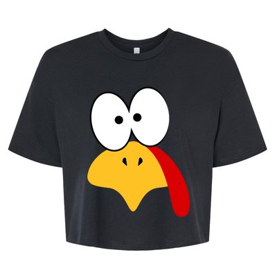 Cute Turkey Face Thanksgiving I'm Thankful Family Costume Bella+Canvas Jersey Crop Tee