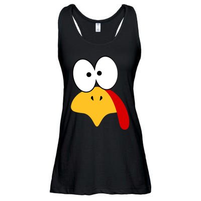 Cute Turkey Face Thanksgiving I'm Thankful Family Costume Ladies Essential Flowy Tank