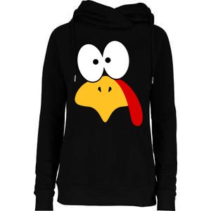 Cute Turkey Face Thanksgiving I'm Thankful Family Costume Womens Funnel Neck Pullover Hood