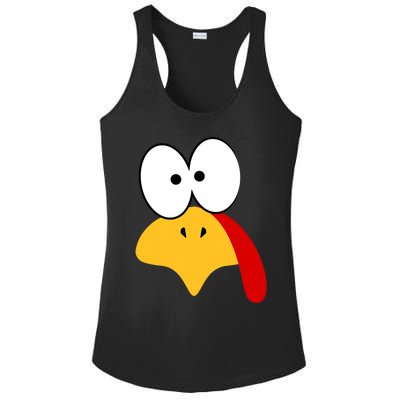 Cute Turkey Face Thanksgiving I'm Thankful Family Costume Ladies PosiCharge Competitor Racerback Tank