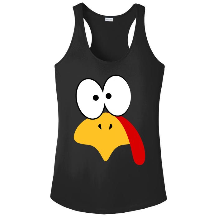 Cute Turkey Face Thanksgiving I'm Thankful Family Costume Ladies PosiCharge Competitor Racerback Tank