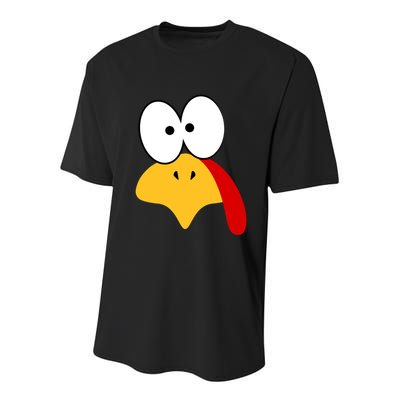 Cute Turkey Face Thanksgiving I'm Thankful Family Costume Youth Performance Sprint T-Shirt
