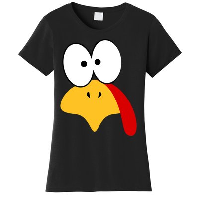 Cute Turkey Face Thanksgiving I'm Thankful Family Costume Women's T-Shirt