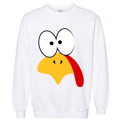 Cute Turkey Face Thanksgiving I'm Thankful Family Costume Garment-Dyed Sweatshirt