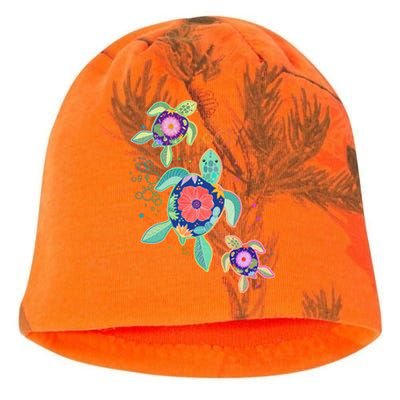 Cute Tropical Flower Ocean Sea Turtles Kati - Camo Knit Beanie