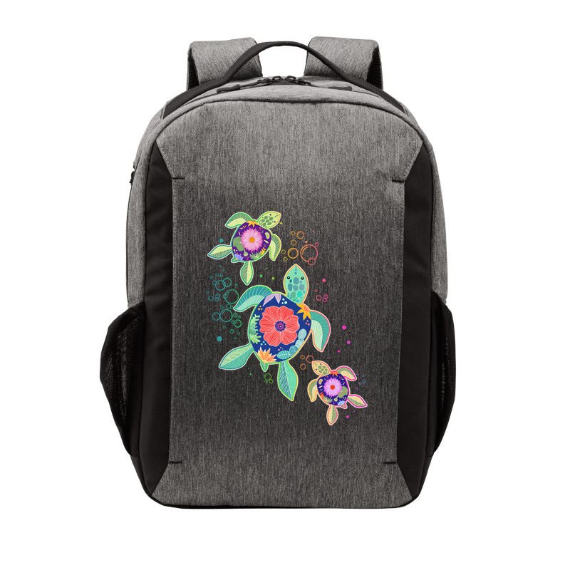 Cute Tropical Flower Ocean Sea Turtles Vector Backpack