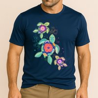 Cute Tropical Flower Ocean Sea Turtles Cooling Performance Crew T-Shirt