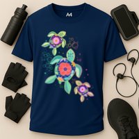 Cute Tropical Flower Ocean Sea Turtles Cooling Performance Crew T-Shirt