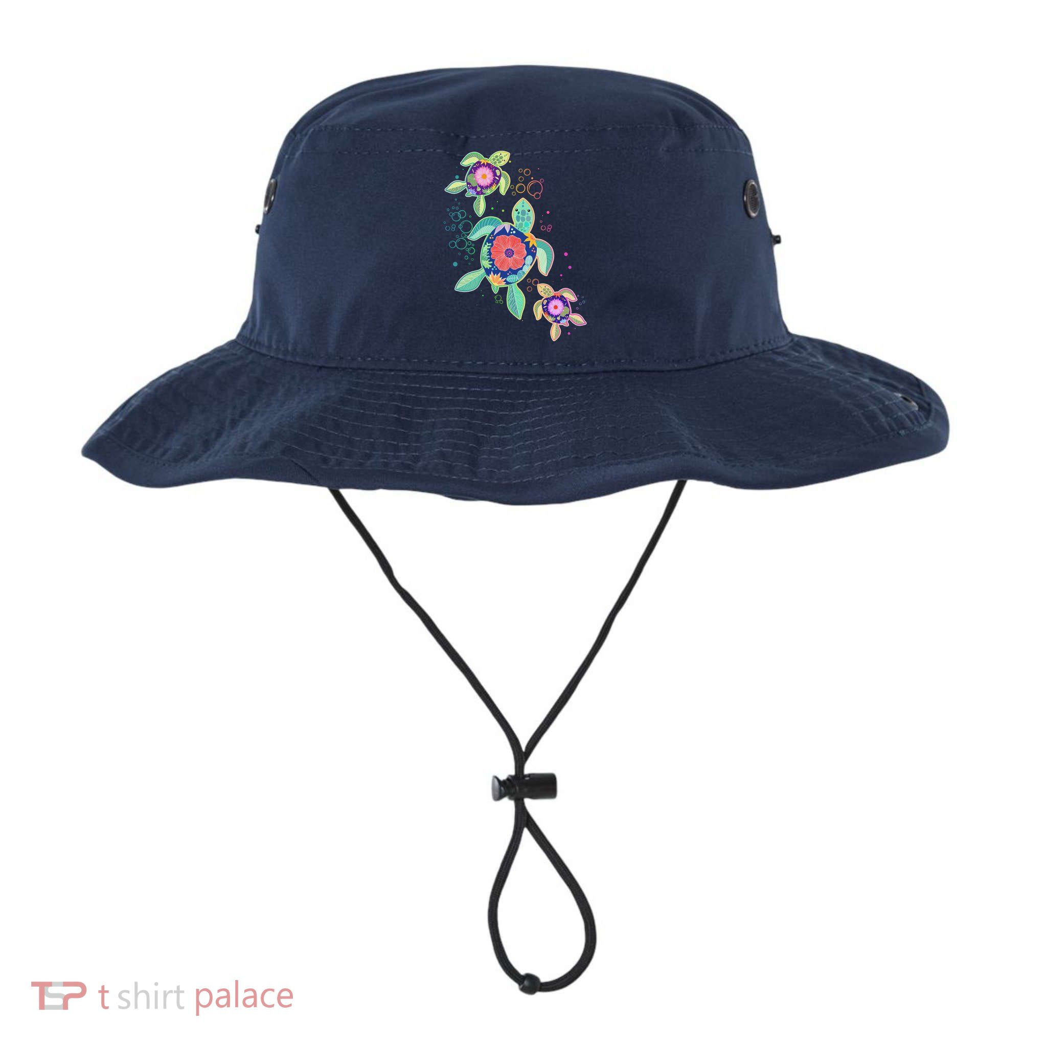 Cute Tropical Flower Ocean Sea Turtles Bucket Hat
