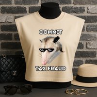 Commit Tax Fraud Garment-Dyed Women's Muscle Tee
