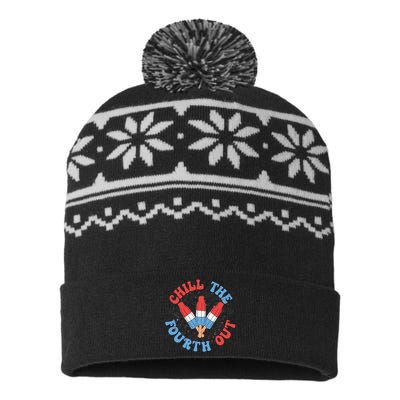 Chill The Fourth Out 4th Of July Independence Day USA-Made Snowflake Beanie