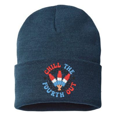 Chill The Fourth Out 4th Of July Independence Day Sustainable Knit Beanie