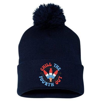 Chill The Fourth Out 4th Of July Independence Day Pom Pom 12in Knit Beanie